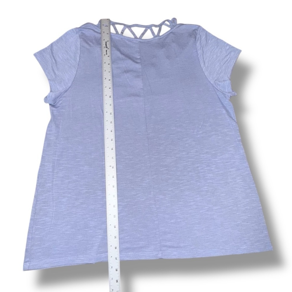 LANE BRYANT LIVI V-Neck Detail Tee - Heather Grey 10/12 - Picture 14 of 15